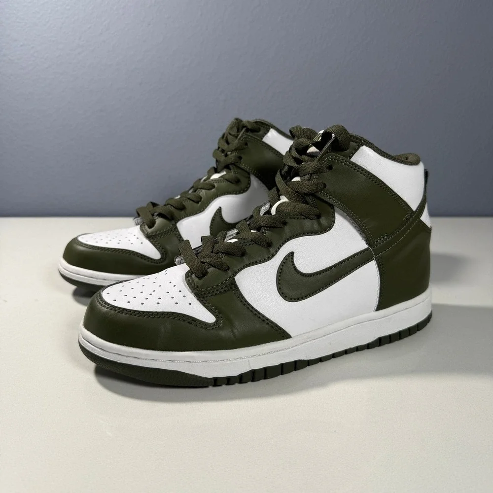 Nike Dunk High Cargo Khaki White Kids Sneakers 7Y DB2179-105 Olive Green‎ Shoes